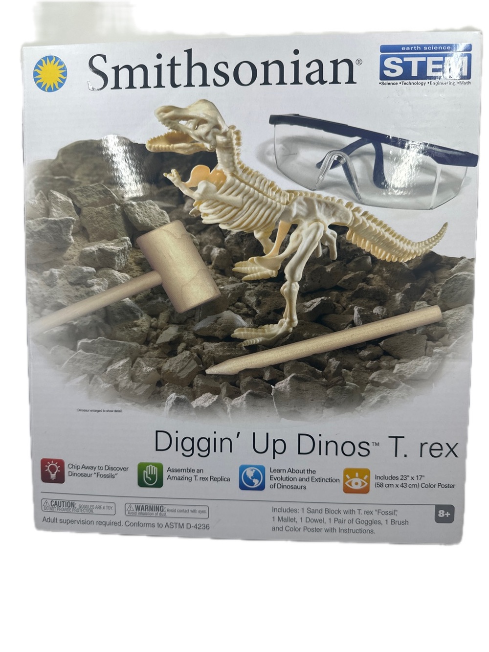 Smithsonian Diggin’ Up Dinos T-Rex Fossil Dig STEM Kit 8+ birthday Holidy Gift